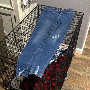 Old Navy Blue Ripped Ankle Jeans